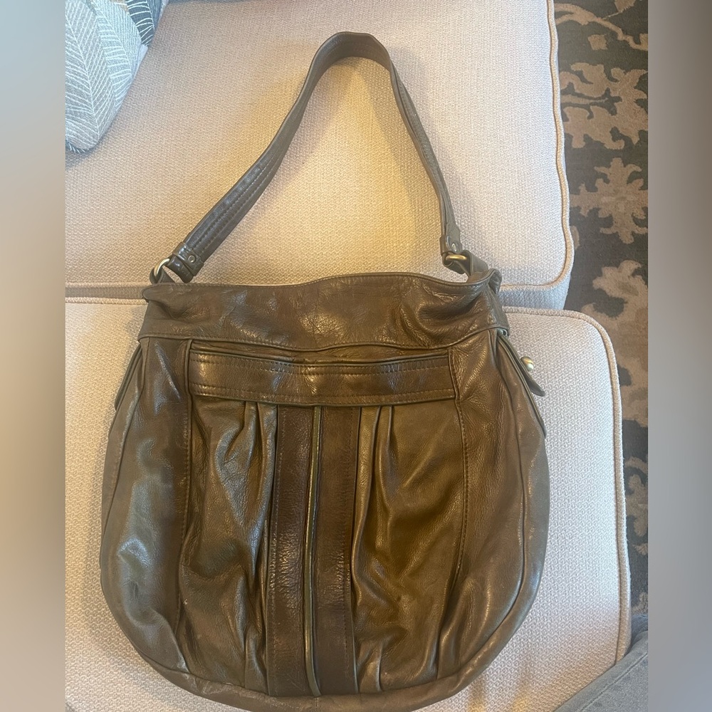 Sabina New York Large Leather Hobo Bag